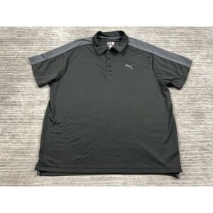 Puma Shirt Mens Large Black Polo Drycell Clever‎ DRY Short Sleeve